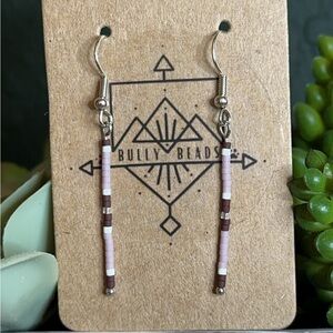 Handcrafted Navajo inspired delica bead earrings.